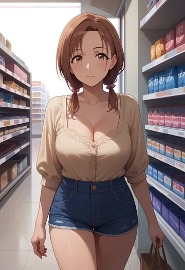 idolmaster,ichikawa_hinana,shorts,sexy  - AI generated anime art