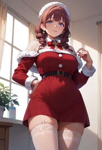 idolmaster,ichinose_shiki,Christmas,sexy, stockings,  - AI generated anime art