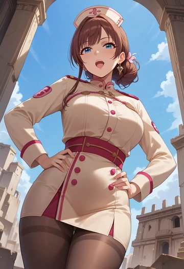 idolmaster,ichinose_shiki,nurse, pantyhose,mini skirt  - AI generated anime art