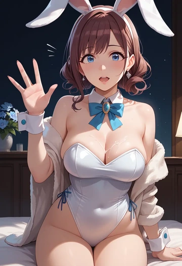 idolmaster,ichinose_shiki,bunny girl, sexy  - AI generated anime art