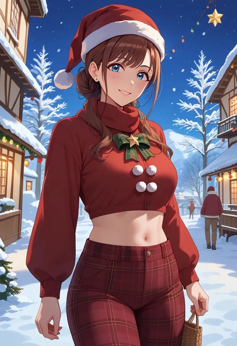 idolmaster,ichinose_shiki,Christmas,plaid trousers  - 