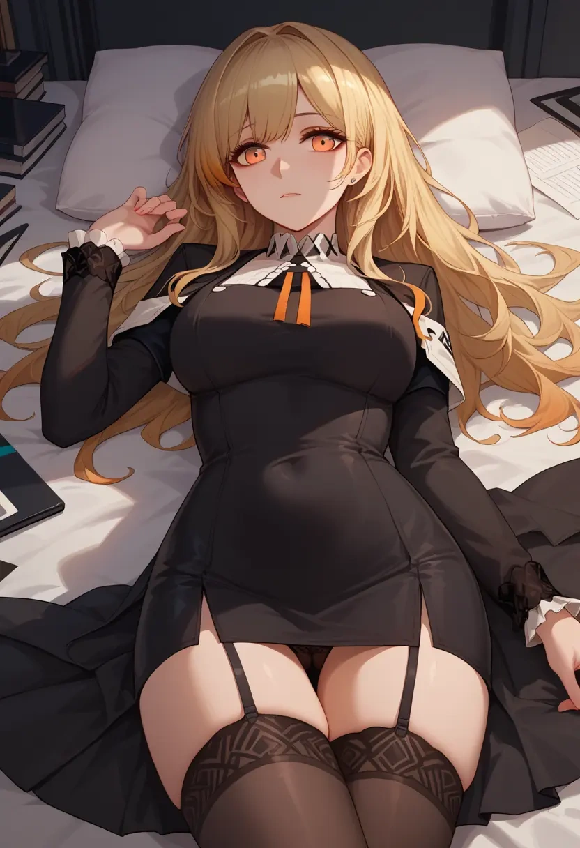 arknights,ifrit_(arknights),secretary, stockings  - 