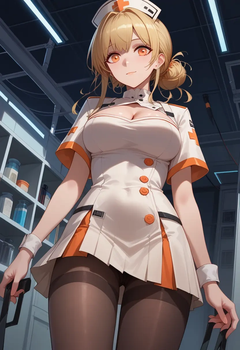 arknights,ifrit_(arknights),nurse, pantyhose,mini skirt  - 