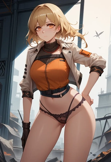 arknights,ifrit_(arknights),lingerie  - AI generated anime art