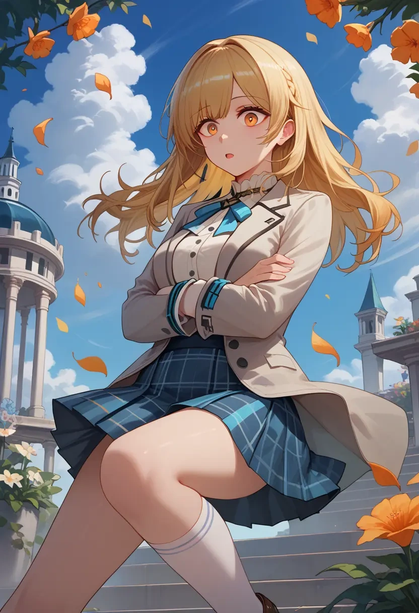 arknights,ifrit_(arknights),spring,student uniform,blazer  - 