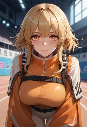 arknights,ifrit_(arknights),athletic  - AI generated anime art