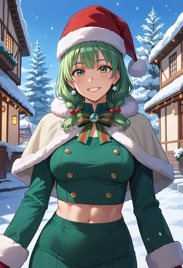 senpai_ga_uzai_kouhai_no_hanashi,igarashi_futaba_(shiromanta),Christmas,dress  - AI generated anime art