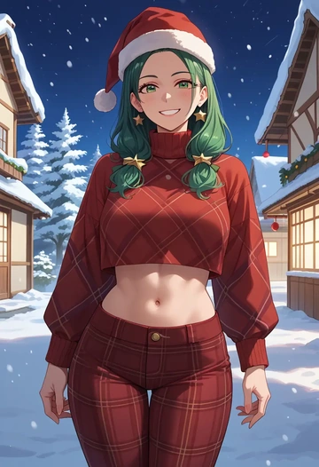 senpai_ga_uzai_kouhai_no_hanashi,igarashi_futaba_(shiromanta),Christmas,plaid trousers  - AI generated anime art