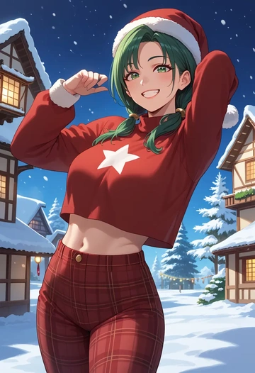 senpai_ga_uzai_kouhai_no_hanashi,igarashi_futaba_(shiromanta),Christmas,plaid trousers  - AI generated anime art