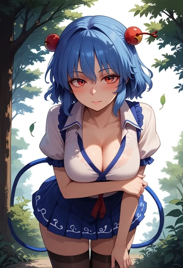 touhou,iizunamaru_megumu,mini skirt,stockings  - AI generated anime art