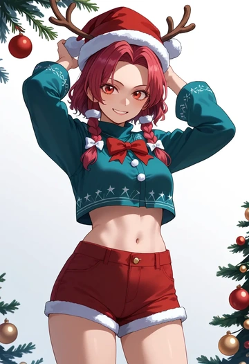 touhou,iizunamaru_megumu,Christmas,red velvet shorts  - AI generated anime art