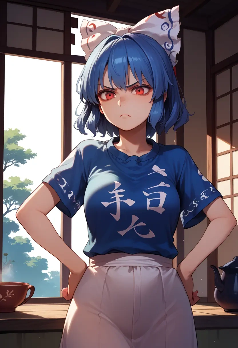 touhou,iizunamaru_megumu,handwritten script shirt,dolphin shorts  - 