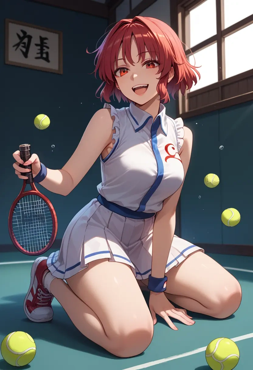 touhou,iizunamaru_megumu,tennis skirt  - 