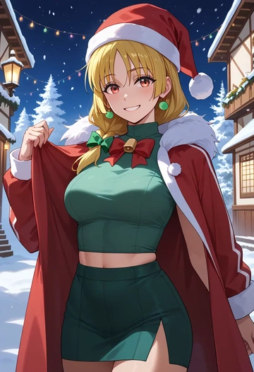 bocchi_the_rock!,ijichi_nijika,Christmas,dress  - AI generated anime art