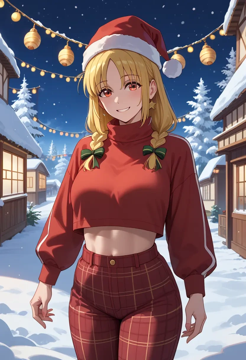 bocchi_the_rock!,ijichi_nijika,Christmas,plaid trousers  - 