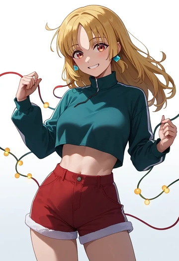 bocchi_the_rock!,ijichi_nijika,Christmas,red velvet shorts  - AI generated anime art