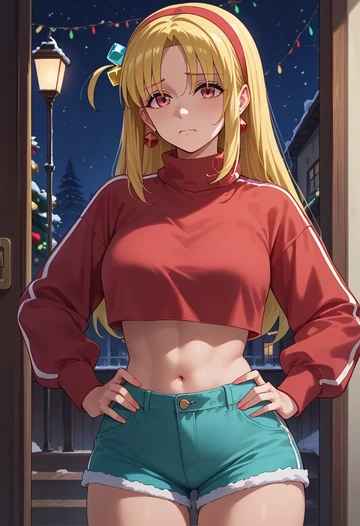 bocchi_the_rock!,ijichi_nijika,red velvet shorts  - AI generated anime art