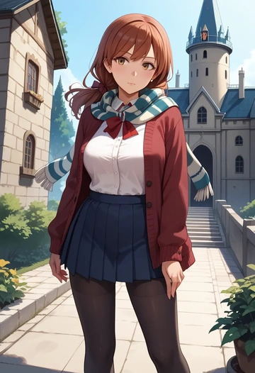 kantai_collection,ikazuchi_(kancolle),winter,student uniform,cardigan  - AI generated anime art