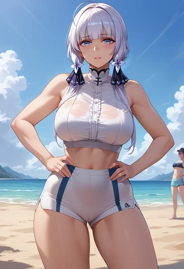 azur_lane,illustrious_(azur_lane),yoga shorts  - AI generated anime art