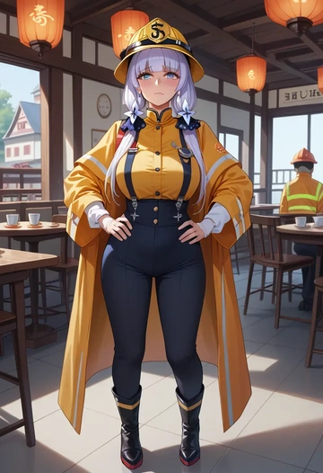 azur_lane,illustrious_(azur_lane),firefighter  - AI generated anime art