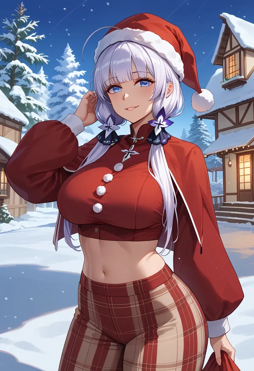 azur_lane,illustrious_(azur_lane),Christmas,plaid trousers  - 