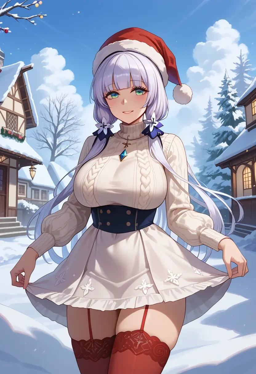 azur_lane,illustrious_(azur_lane),Christmas,sweater dress,stockings  - 