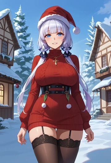 azur_lane,illustrious_(azur_lane),sweater,stockings,Thigh garters  - AI generated anime art