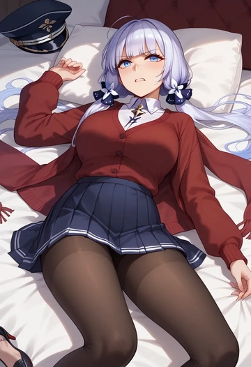 azur_lane,illustrious_(azur_lane),winter,student uniform,cardigan  - AI generated anime art