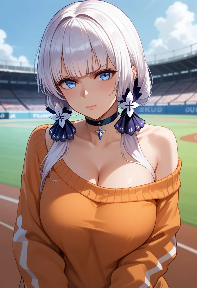 azur_lane,illustrious_(azur_lane),orange,sweater,choker  - 