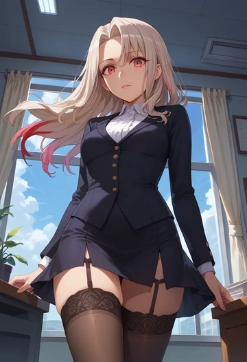 fate_(series),illyasviel_von_einzbern,secretary, stockings  - AI generated anime art