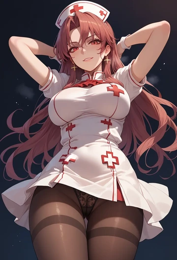 touhou,imaizumi_kagerou,nurse, pantyhose,mini skirt  - AI generated anime art