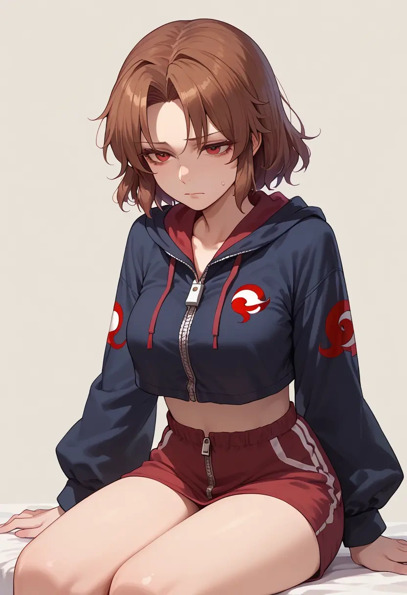 touhou,imaizumi_kagerou,crop hoodie,shorts  - 