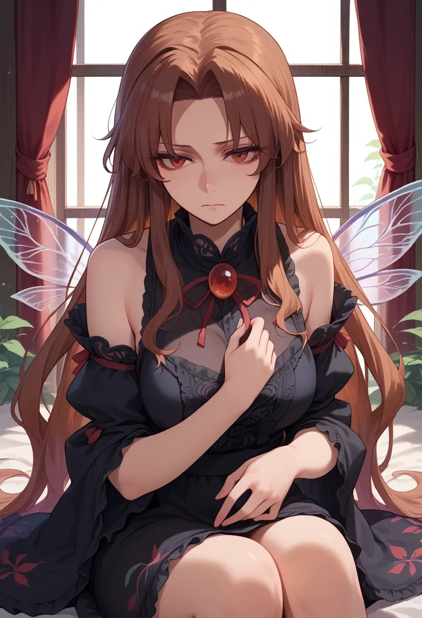 touhou,imaizumi_kagerou,dark fairy blouse,layered tulle skirt,glitter stockings  - 