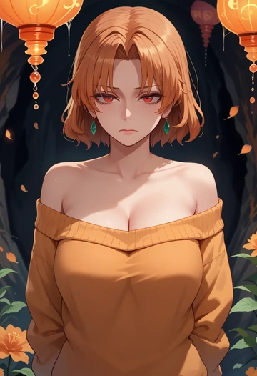 touhou,imaizumi_kagerou,orange,sweater  - AI generated anime art