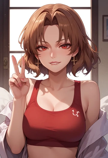 touhou,imaizumi_kagerou,sports bra,high-waisted leggings  - AI generated anime art