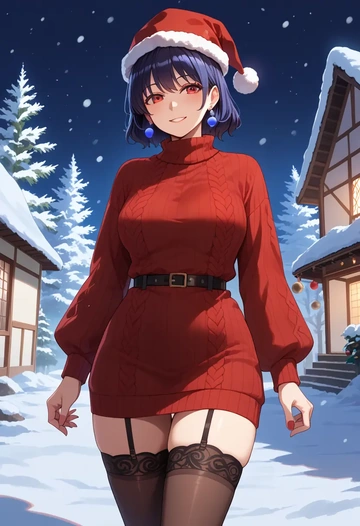 touhou,inaba_tewi,sweater,stockings,Thigh garters  - AI generated anime art