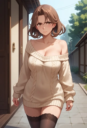 kantai_collection,inazuma_(kancolle),off-shoulder,sweater  - AI generated anime art