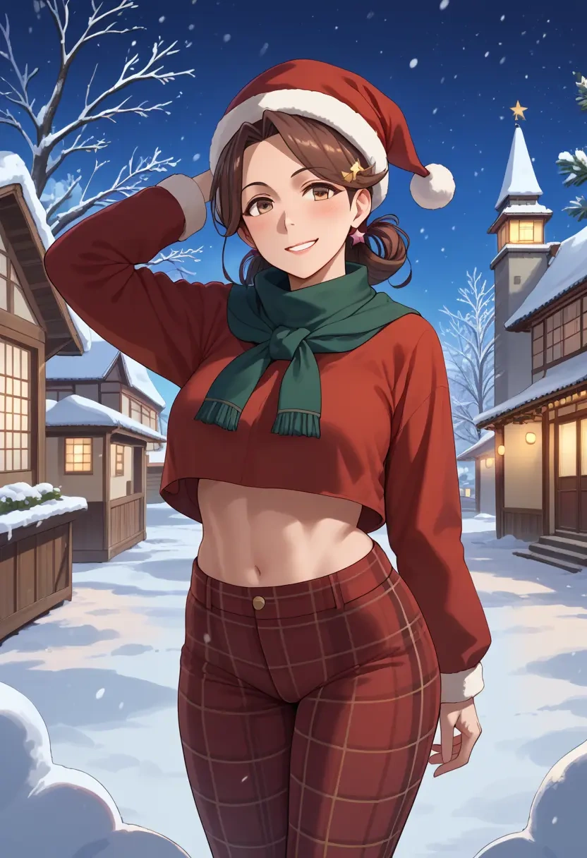 kantai_collection,inazuma_(kancolle),Christmas,plaid trousers  - 