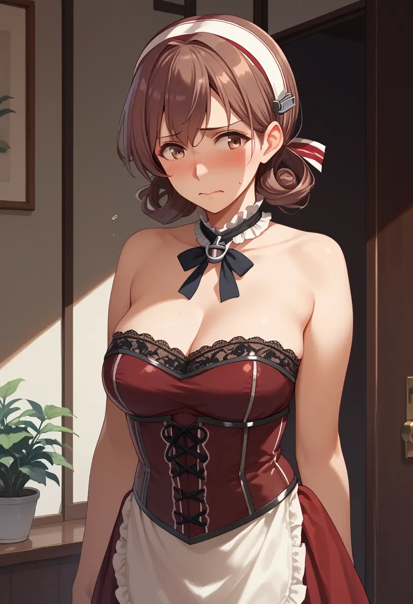 kantai_collection,inazuma_(kancolle),vampire corset,lace blouse,velvet skirt  - 