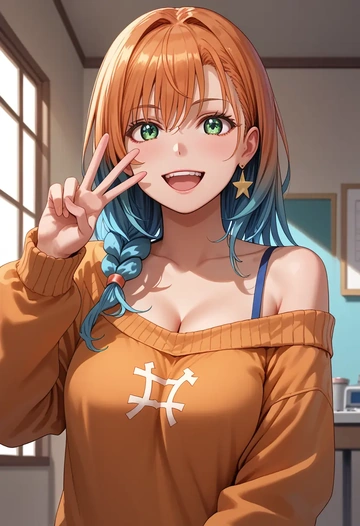 toaru_majutsu_no_index,index_(toaru_majutsu_no_index),orange,sweater  - AI generated anime art