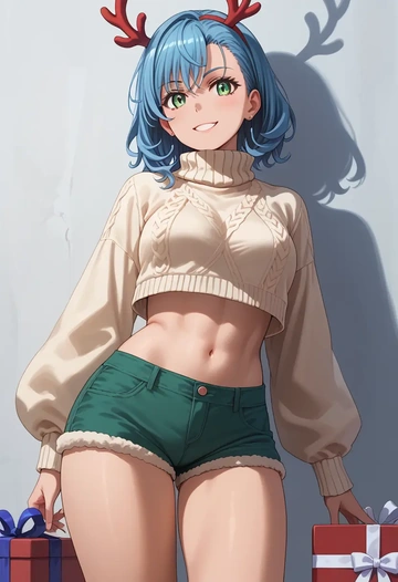 toaru_majutsu_no_index,index_(toaru_majutsu_no_index),Christmas,red velvet shorts,turtleneck sweater  - AI generated anime art