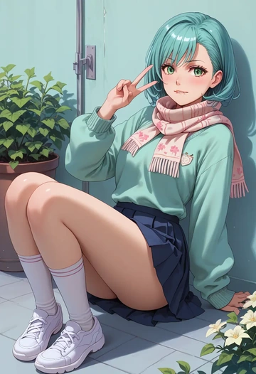 toaru_majutsu_no_index,index_(toaru_majutsu_no_index),spring,student uniform,knit sweater  - AI generated anime art