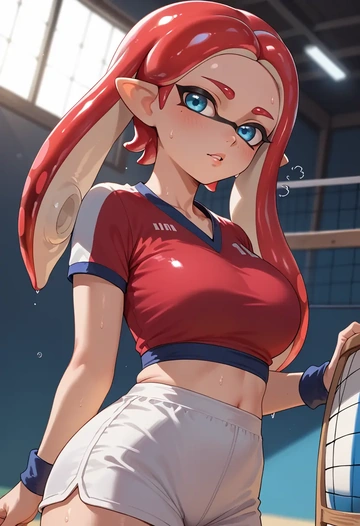 splatoon_(series),inkling,volleyball uniform  - AI generated anime art