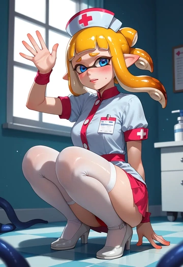 splatoon_(series),inkling,nurse,stockings,sexy,panties  - AI generated anime art