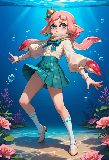 splatoon_(series),inkling,spring,student uniform,blouse  - AI generated anime art