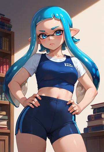 splatoon_(series),inkling_girl,athletic,shorts,sexy  - AI generated anime art