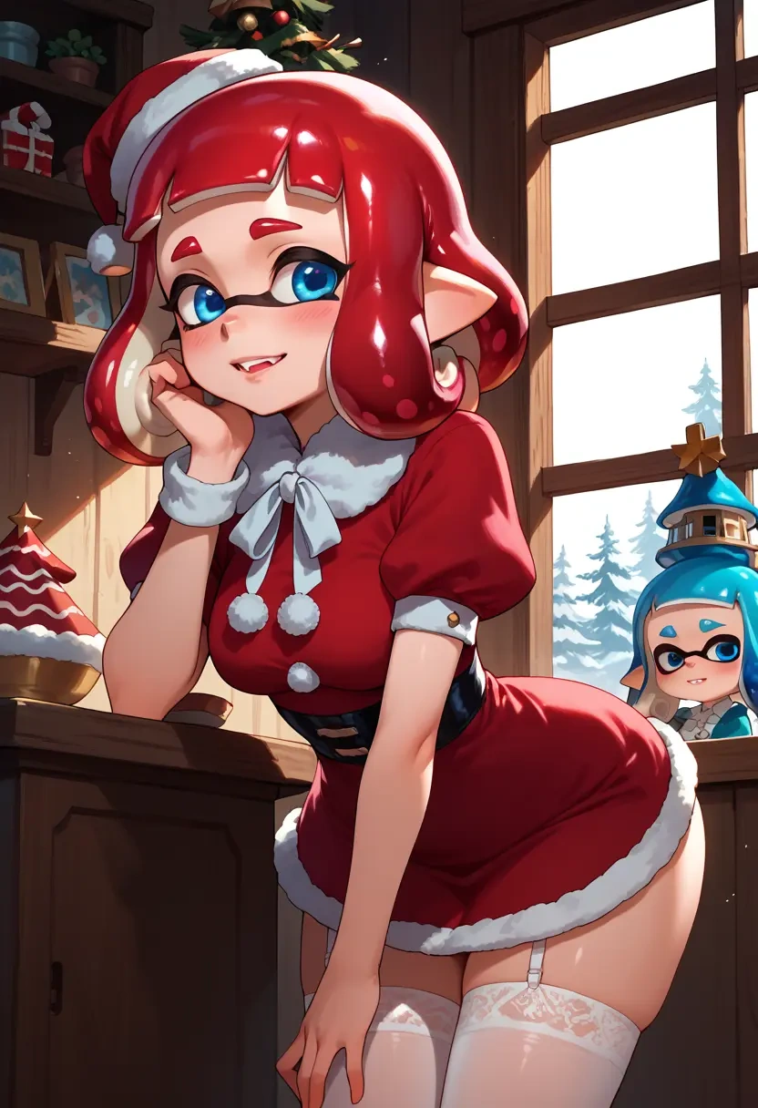 splatoon_(series),inkling_girl,Christmas,sexy, stockings,  - 