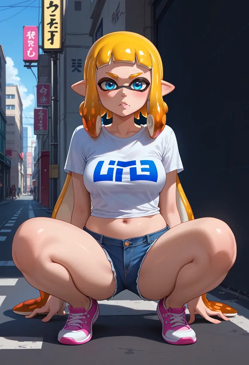 splatoon_(series),inkling_girl,denim shorts  - 