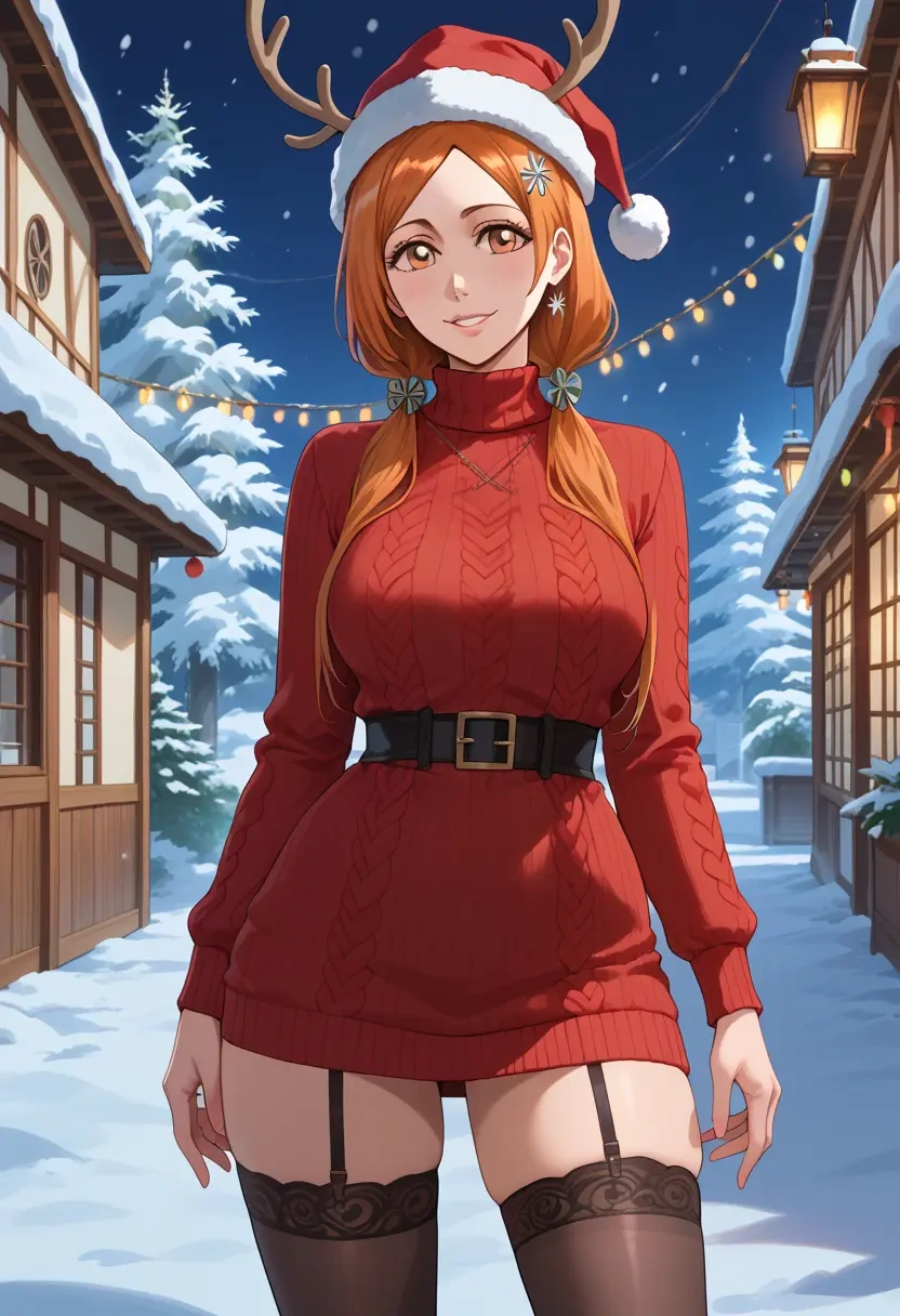 bleach,inoue_orihime,sweater,stockings,Thigh garters  - 