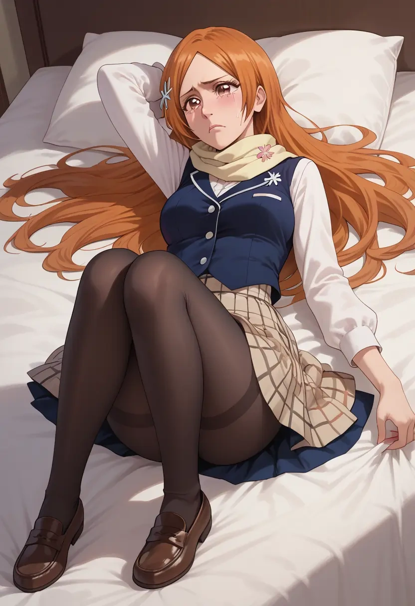 bleach,inoue_orihime,winter,student uniform,vest  - 